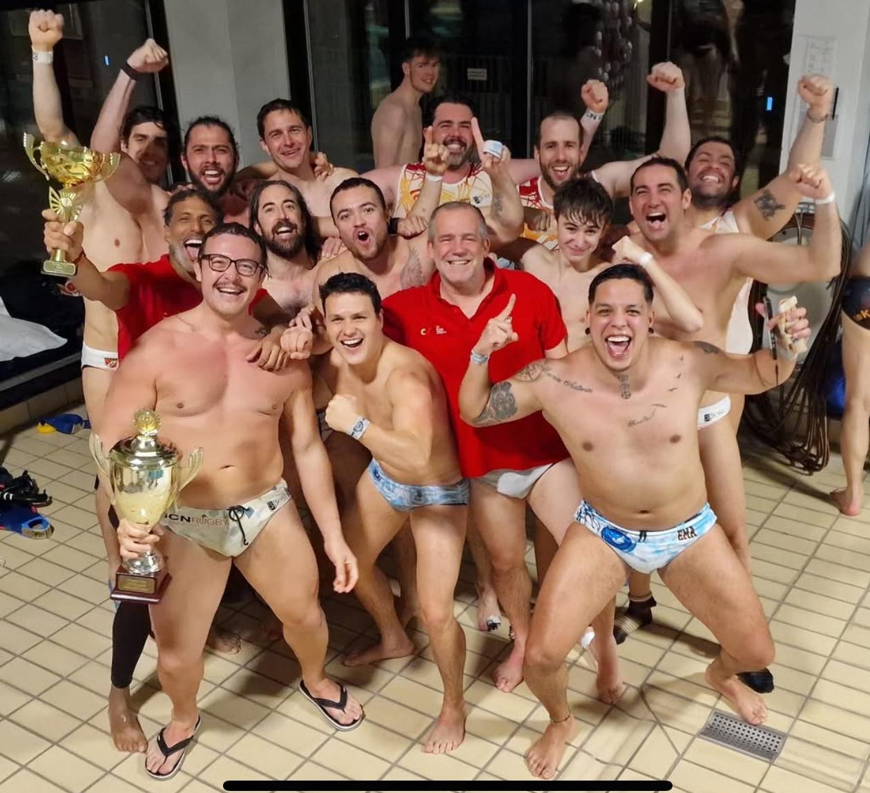 Cuatro jugadores navarros participaron en la Amager Cup junto a la selección española de rugby subacuático